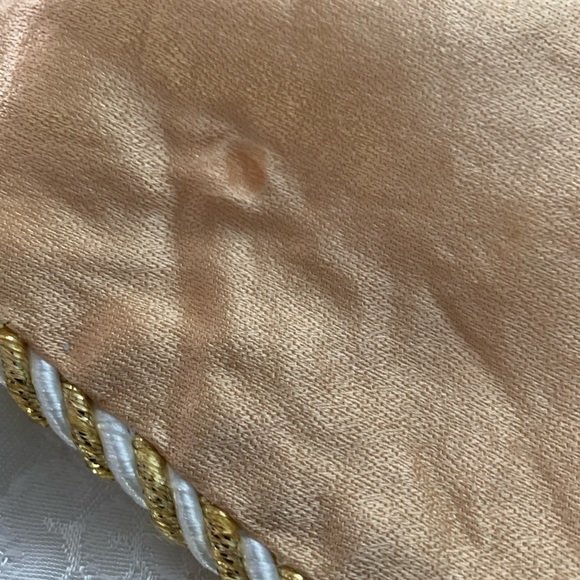 White and Gold Christmas Stocking, Preloved, 16in long - Picture 4 of 5